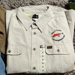 NWT Guide Series Chamois shirt embroidered with our Ping-a-t fishing lure logo